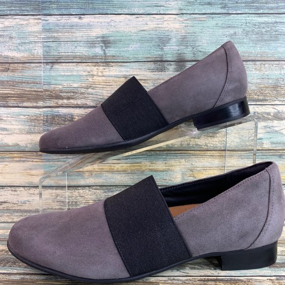 Clarks Un Blush Lo Loafer Shoe Womens Size 7N Gray Suede Comfort Slip Ons Flats - Picture 2 of 10
